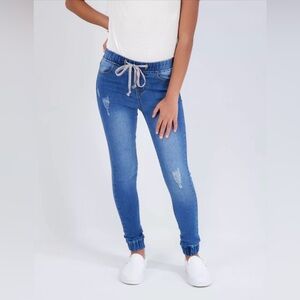 Girls Size 10 Lightly Destructed Pull On Drawstring Joggers